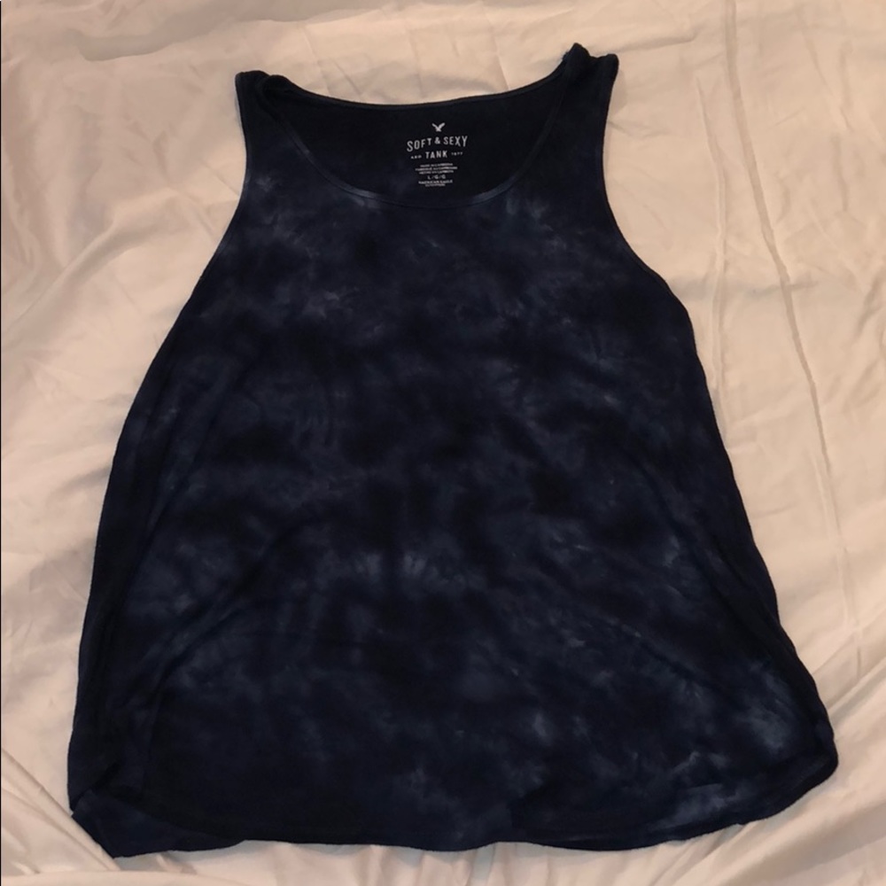 Soft and sexy blue tie dye tank